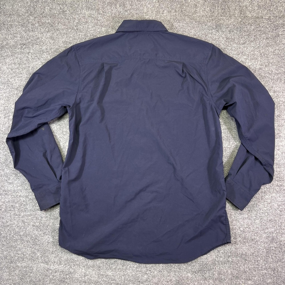 Carhartt Force Shirt Mens Medium Blue Solid Button Front Long Sleeve Workwear - Picture 7 of 12